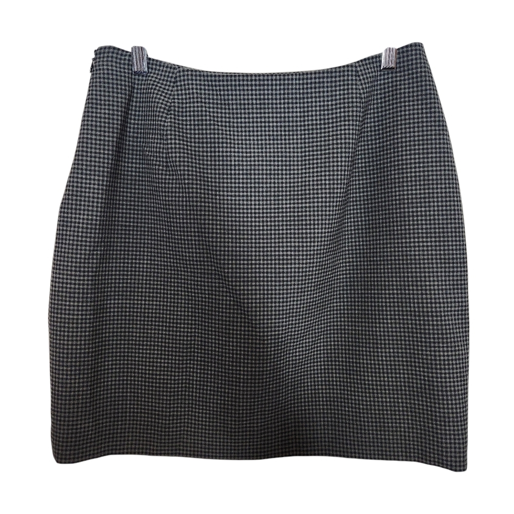 Amanda Smith Petite Black/Gray Check Knee Length Skirt Business Skirt Size 14P - Picture 2 of 8